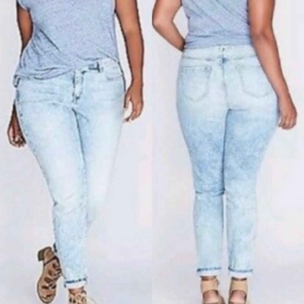 LANE BRYANT Skinny Acid Wash Jeans 22R Stretch